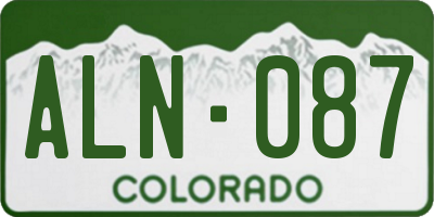 CO license plate ALN087