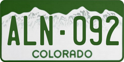 CO license plate ALN092