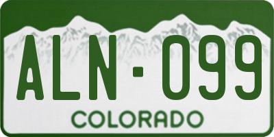 CO license plate ALN099