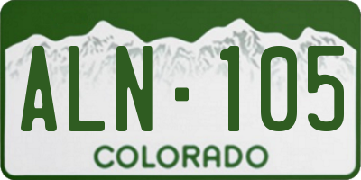 CO license plate ALN105