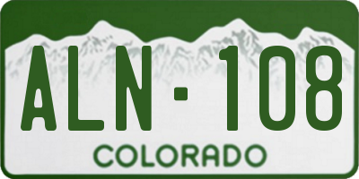 CO license plate ALN108
