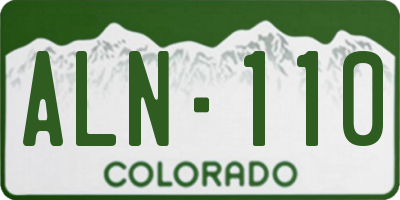 CO license plate ALN110