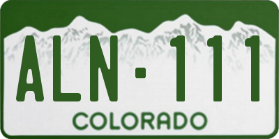 CO license plate ALN111