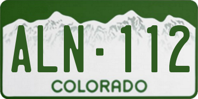 CO license plate ALN112