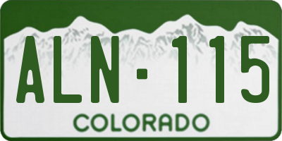 CO license plate ALN115