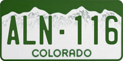 CO license plate ALN116
