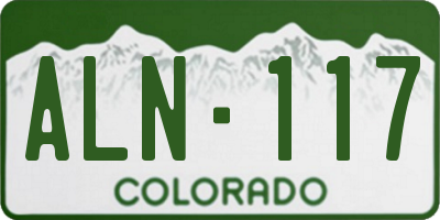CO license plate ALN117
