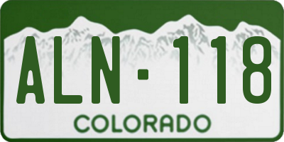 CO license plate ALN118