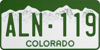 CO license plate ALN119
