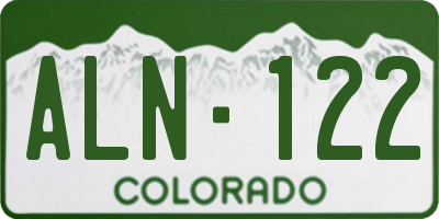 CO license plate ALN122