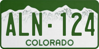 CO license plate ALN124