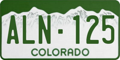 CO license plate ALN125