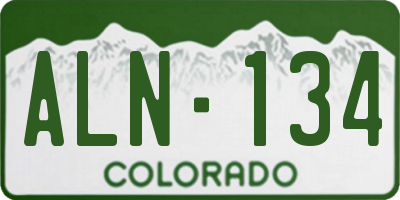 CO license plate ALN134