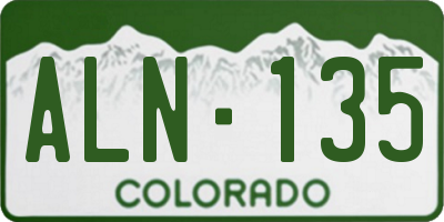 CO license plate ALN135
