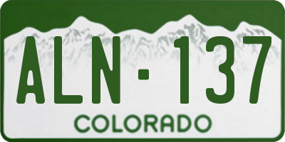 CO license plate ALN137