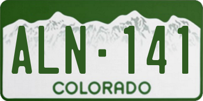 CO license plate ALN141