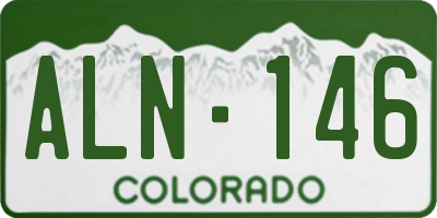 CO license plate ALN146