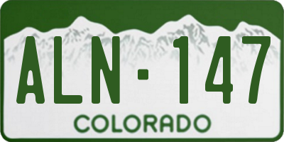 CO license plate ALN147