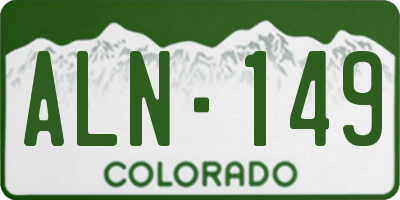 CO license plate ALN149