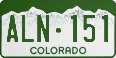CO license plate ALN151