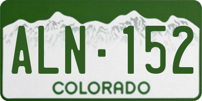 CO license plate ALN152