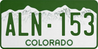 CO license plate ALN153