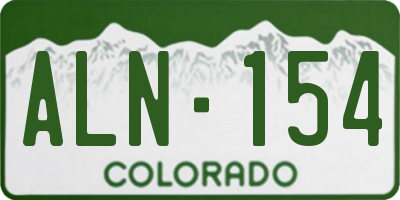 CO license plate ALN154