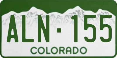CO license plate ALN155