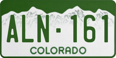 CO license plate ALN161