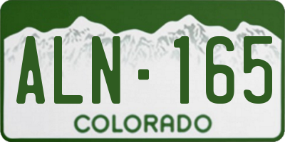 CO license plate ALN165