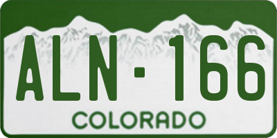 CO license plate ALN166