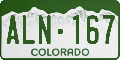 CO license plate ALN167
