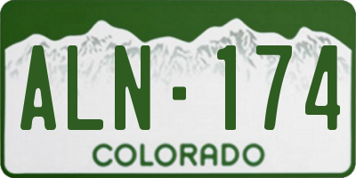 CO license plate ALN174