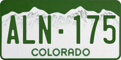 CO license plate ALN175