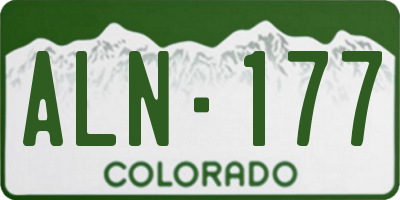 CO license plate ALN177