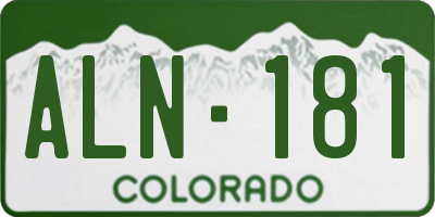 CO license plate ALN181