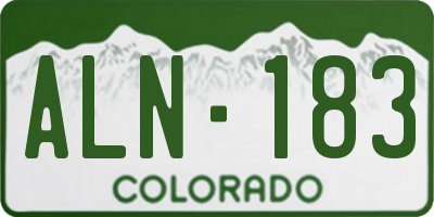 CO license plate ALN183