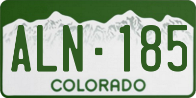 CO license plate ALN185