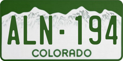 CO license plate ALN194
