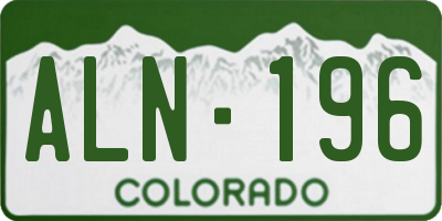 CO license plate ALN196