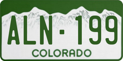 CO license plate ALN199