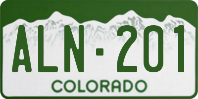 CO license plate ALN201