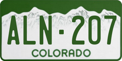 CO license plate ALN207