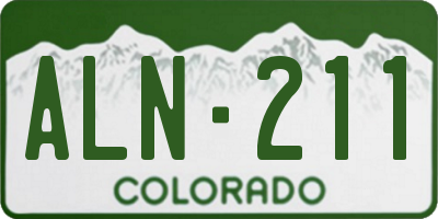 CO license plate ALN211