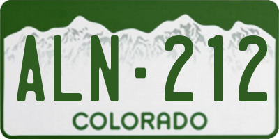 CO license plate ALN212