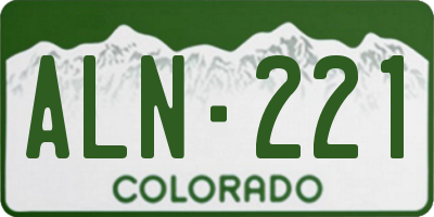 CO license plate ALN221