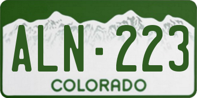 CO license plate ALN223