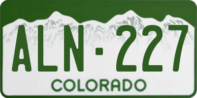 CO license plate ALN227