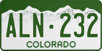 CO license plate ALN232
