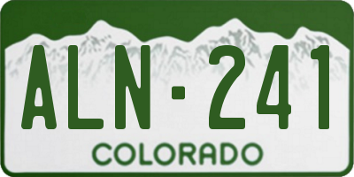 CO license plate ALN241